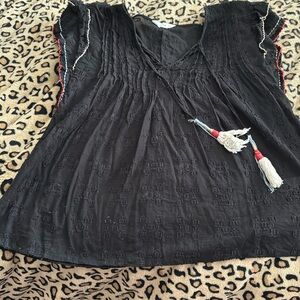 Black cotton shirt mexican style